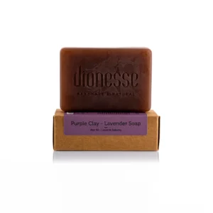 100% Natural Purple Clay - Lavender Soap 120 gr | Soothing, Moisturizing and Color-Equalizing Natural Care Soap for Redness and Sensitive Skin