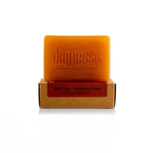 100% Natural Red Clay Rosemary Soap 120g - Skin Firming and Sebum Balancing | Natural Moisturizing and Acne-Reducing Care Soap