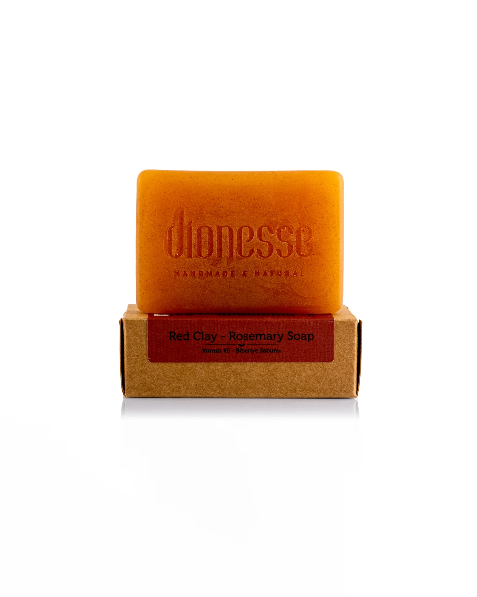 100% Natural Red Clay Rosemary Soap 120g - Skin Firming and Sebum Balancing | Natural Moisturizing and Acne-Reducing Care Soap